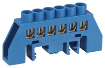 Изображение товара ЭРА Шина NO-224-109 N ноль в комбинированном изоляторе на DIN-рейку ШНИ-8х12-6-Д-синий