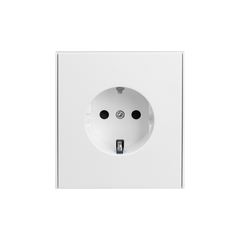 Изображение товара KRANZ STRONG Розетка 1-ая с/з с/у, со шторками 16А жемчуг, с 1-пост. рамкой