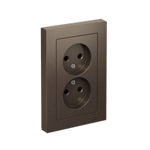 Изображение товара Systeme Electric AtlasDesign Мокко Розетка б/з двойная, 16А, в сборе