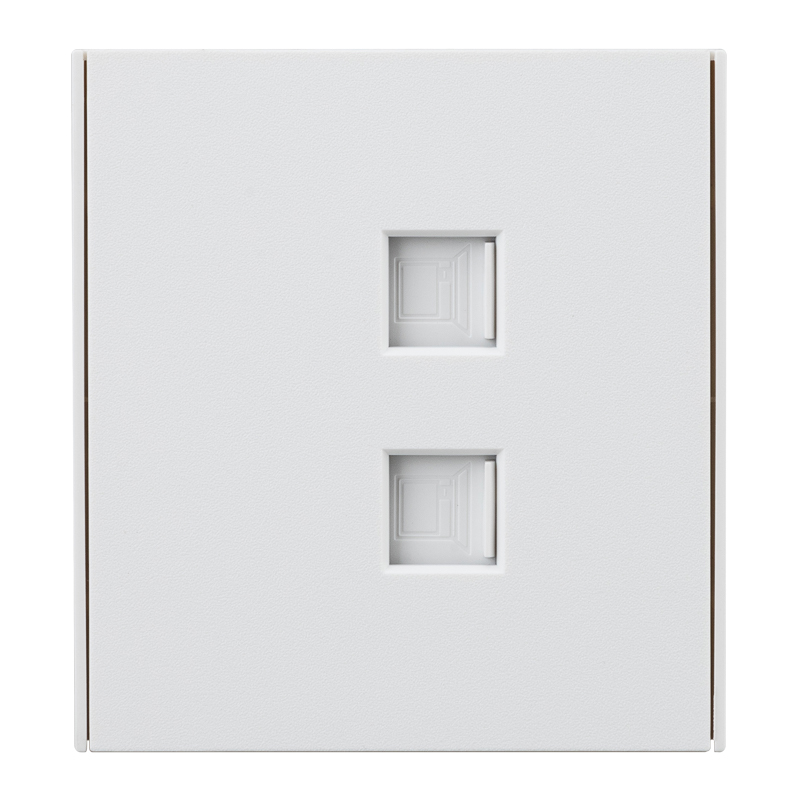 Изображение товара KRANZ STRONG Розетка компьютерная двойная RJ45+RJ45 кат6 с/у жемчуг , с 1-пост. рамкой