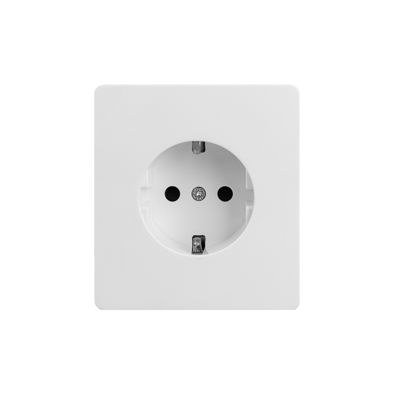 Изображение товара KRANZ ROUND Розетка 1-ая с/з с/у, со шторками 16А перламутр, с 1-пост. рамкой