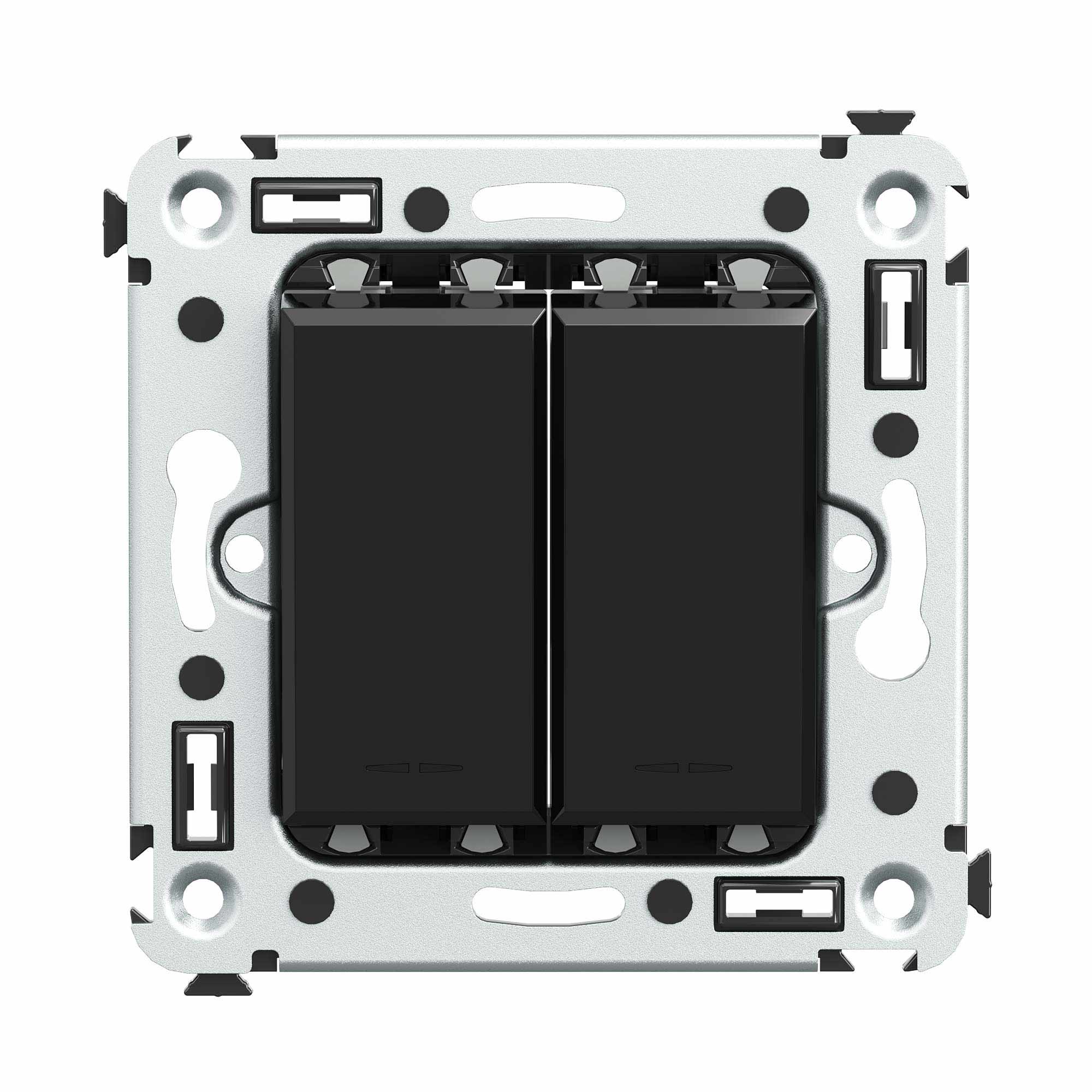 Изображение товара Инвертор двухклавишный DKC Avanti Черный квадрат