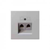 Изображение товара Jasmart FD Матовый белый (soft touch) Розетка RJ45 2-ая, 6 категория