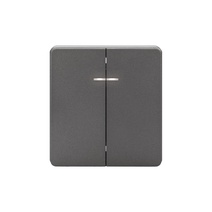 Изображение товара KRANZ ROUND Выключатель 2 кл с подсветкой 10А с/у титан, с 1-пост. рамкой Изображение товара KRANZ ROUND Выключатель 2 кл с подсветкой 10А с/у титан, с 1-пост. рамкой