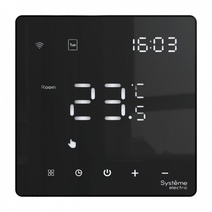 Изображение товара Systeme Electric ArtGallery Черный Термостат программируемый с Wi-Fi для электрического теплого пола, 16 А, моноблочный