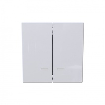 Изображение товара Jasmart FD Белый глянцевый Выключатель 2-кл с подсветкой 10A 250V~