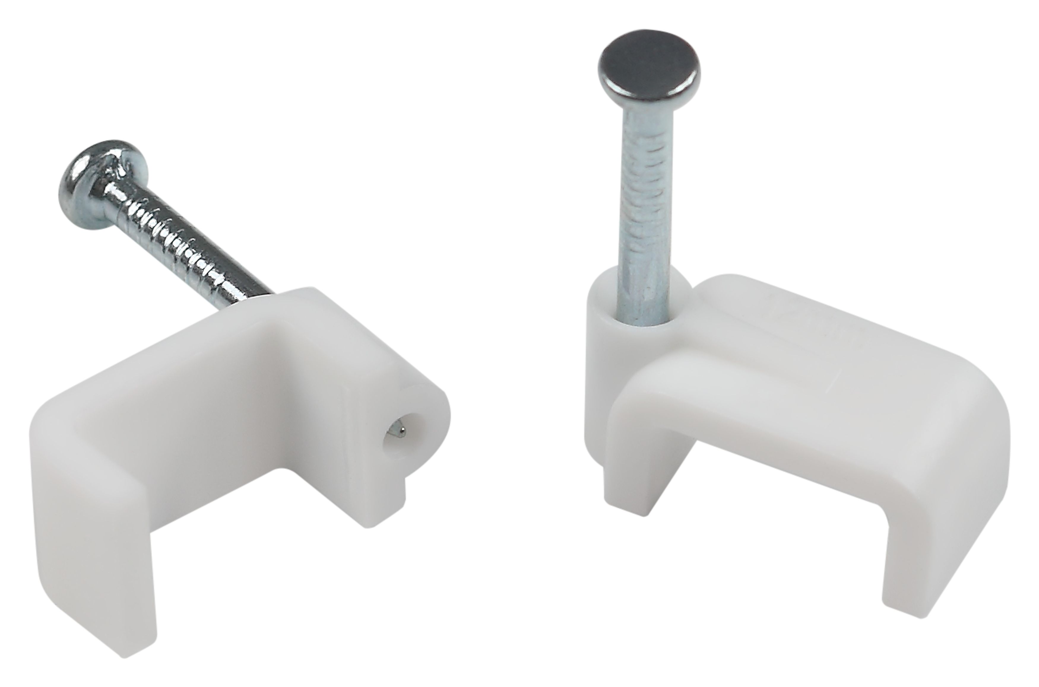 Изображение товара ЭРА Скоба пластиковая NO-224-588 крепежная плоская 14 мм белая (50 шт/уп)