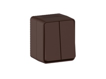 Изображение товара AtlasDesign Profi54 Выключатель 2-клавишный, IP54 IK08, 10 А, коричневый