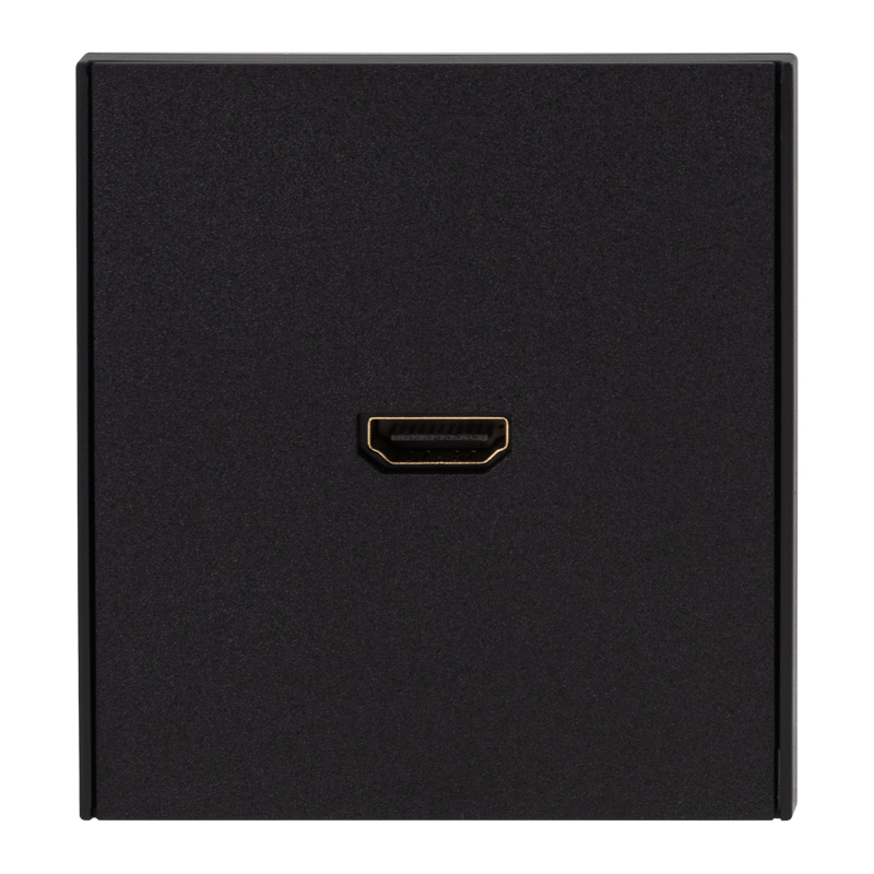Изображение товара KRANZ STRONG Розетка HDMI с/у антрацит , с 1-пост. рамкой