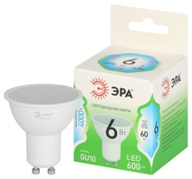 Изображение товара ЭРА Лампа светодиодная GREEN LINE LED MR16-6W-840-GU10 GL 6Вт софит яркий белый свет GU10