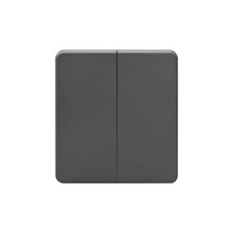 Изображение товара KRANZ ROUND Выключатель 2 кл проходной (переключатель) 10А с/у титан, с 1-пост. рамкой