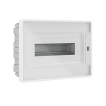 Изображение товара DKC Щиток 12 мод встраиваемый для полых стен FRAME, белый, с прозрачной  дверцей, с 2 шинами PEN на 6 и 8 отв.