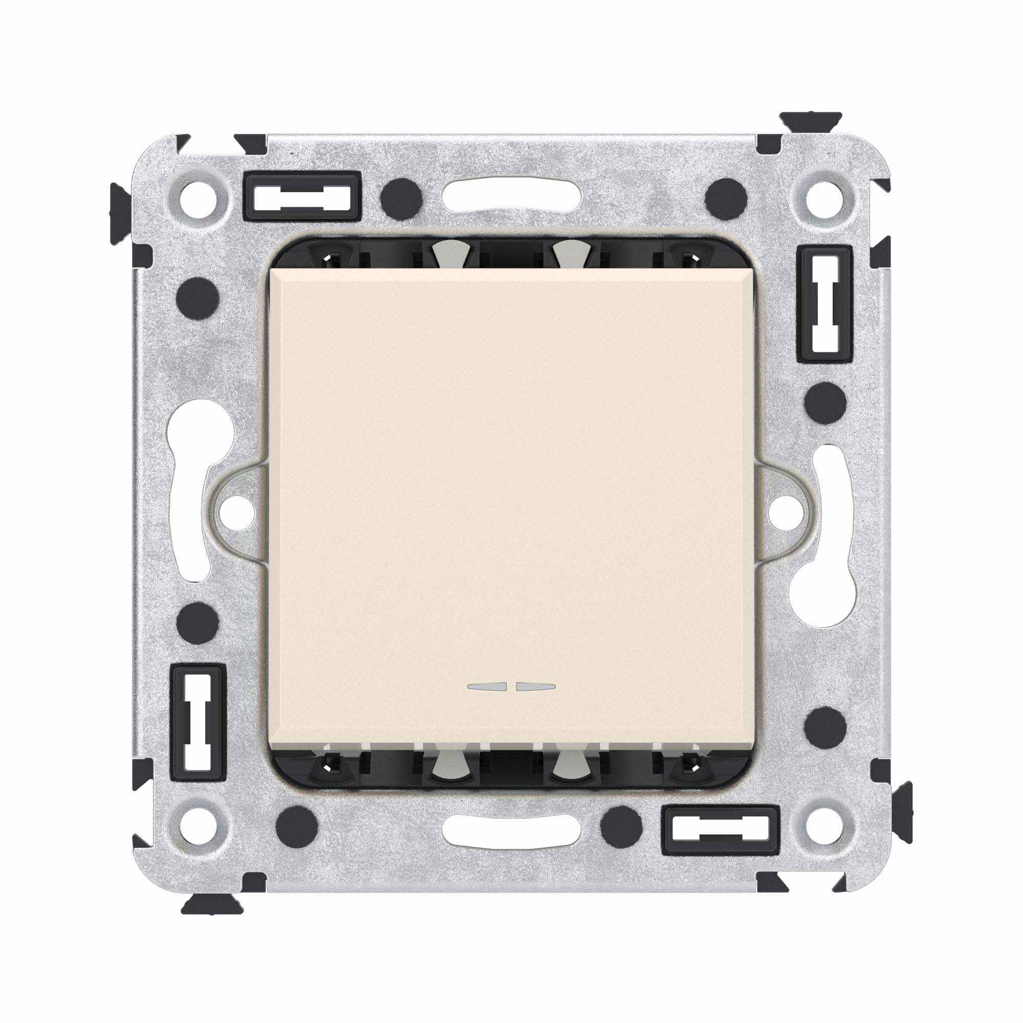 Изображение товара DKC Avanti Переключатель одноклавишный в стену, "Ванильная дымка"