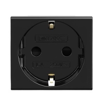 Изображение товара DKC Розетка силовая 2Р+Е, со шторками, "Viva", 2 мод., цвет черный