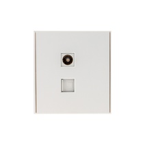 Изображение товара KRANZ STRONG Розетка компьютерная RJ45 кат6 + TV с/у жемчуг, с 1-пост. рамкой