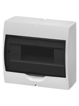 Изображение товара Щит ЩРН-П-10 модулей, навесной, пластик, белый, дымчатая дверца, без шин, IP41 TDM