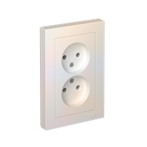 Изображение товара Systeme Electric AtlasDesign Жемчуг Розетка б/з двойная, 16А, в сборе