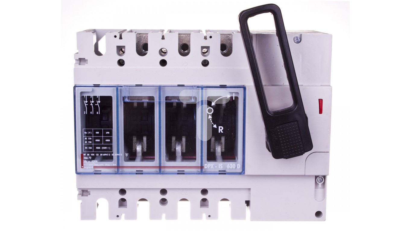 Legrand DPX-IS 630 Выключатель-разъединитель 3P 400A с дистанционным отключением, рукоятка спереди