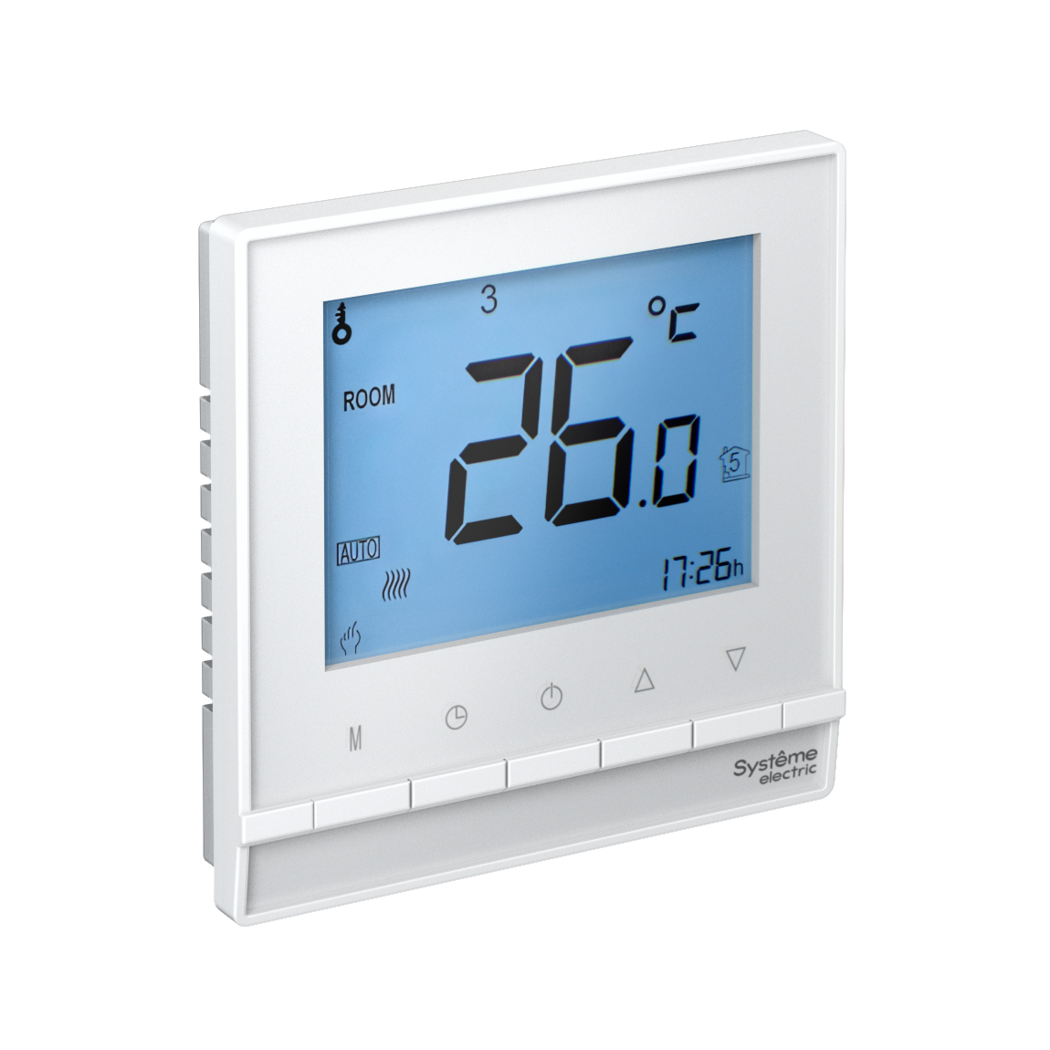 Изображение товара Systeme Electric AtlasDesign Бел Термостат электрон.теплого пола с датч.,от+5до+35°C,16A,в сб.