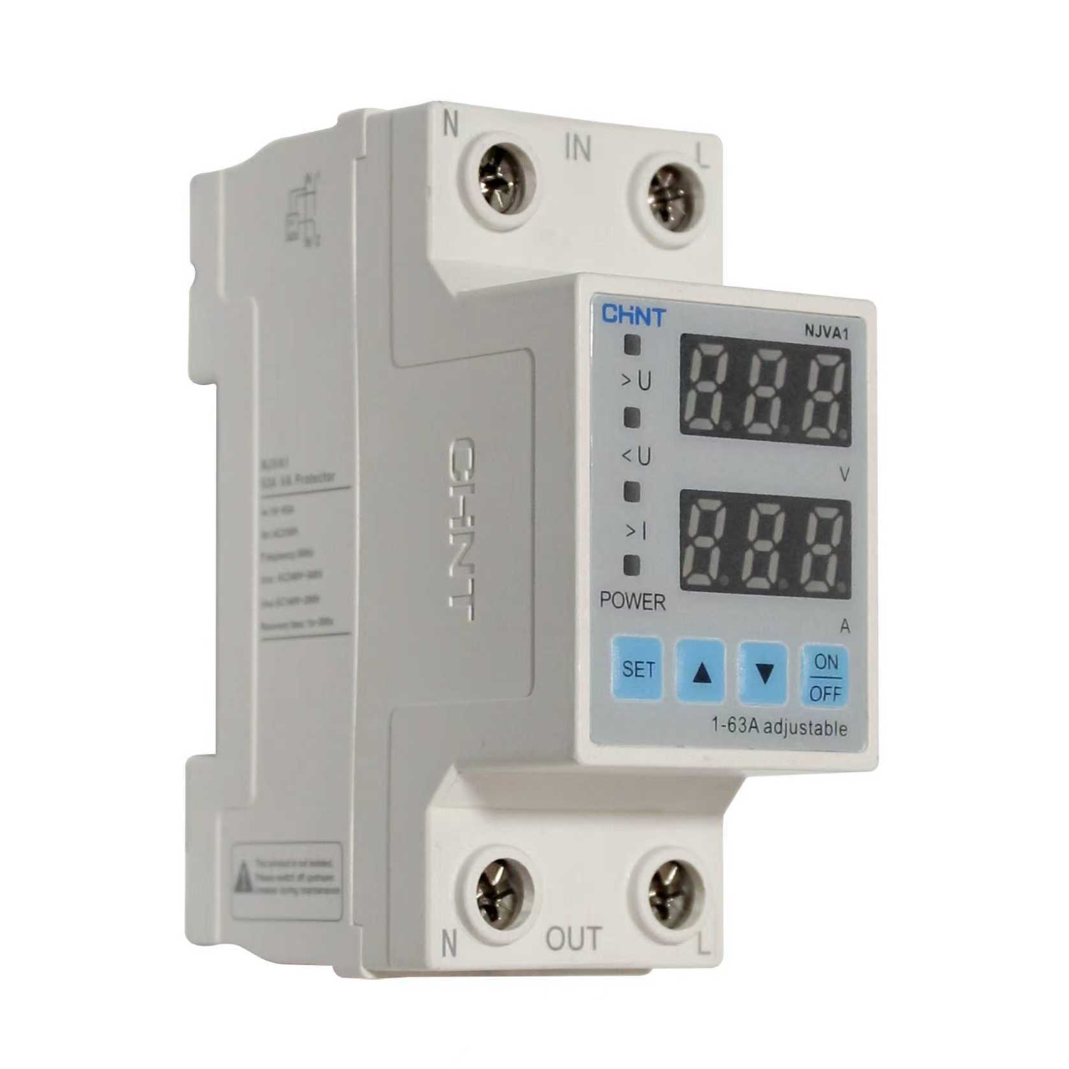 Изображение товара CHINT Реле контроля напряжения и тока NJVA1-63 1P+N 63А, нагрузка сверху