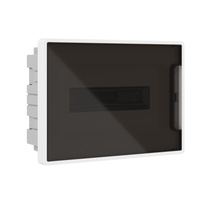 Изображение товара DKC Щиток 12 мод встраиваемый для полых стен FRAME, белый, с тонированной  дверцей, с 2 шинами PEN на 6 и 8 отв.