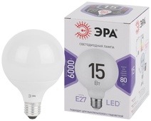 Изображение товара ЭРА Лампа светодиодная STD LED G95-15W-6000K-E27 15Вт шар холодный белый свет Е27