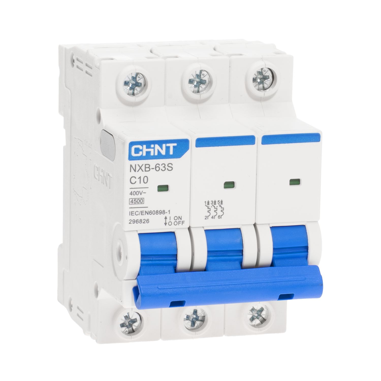 Изображение товара CHINT Авт. выкл. NXB-63S 3P 10А 4.5kA х-ка C (R) Изображение товара CHINT Авт. выкл. NXB-63S 3P 10А 4.5kA х-ка C (R)