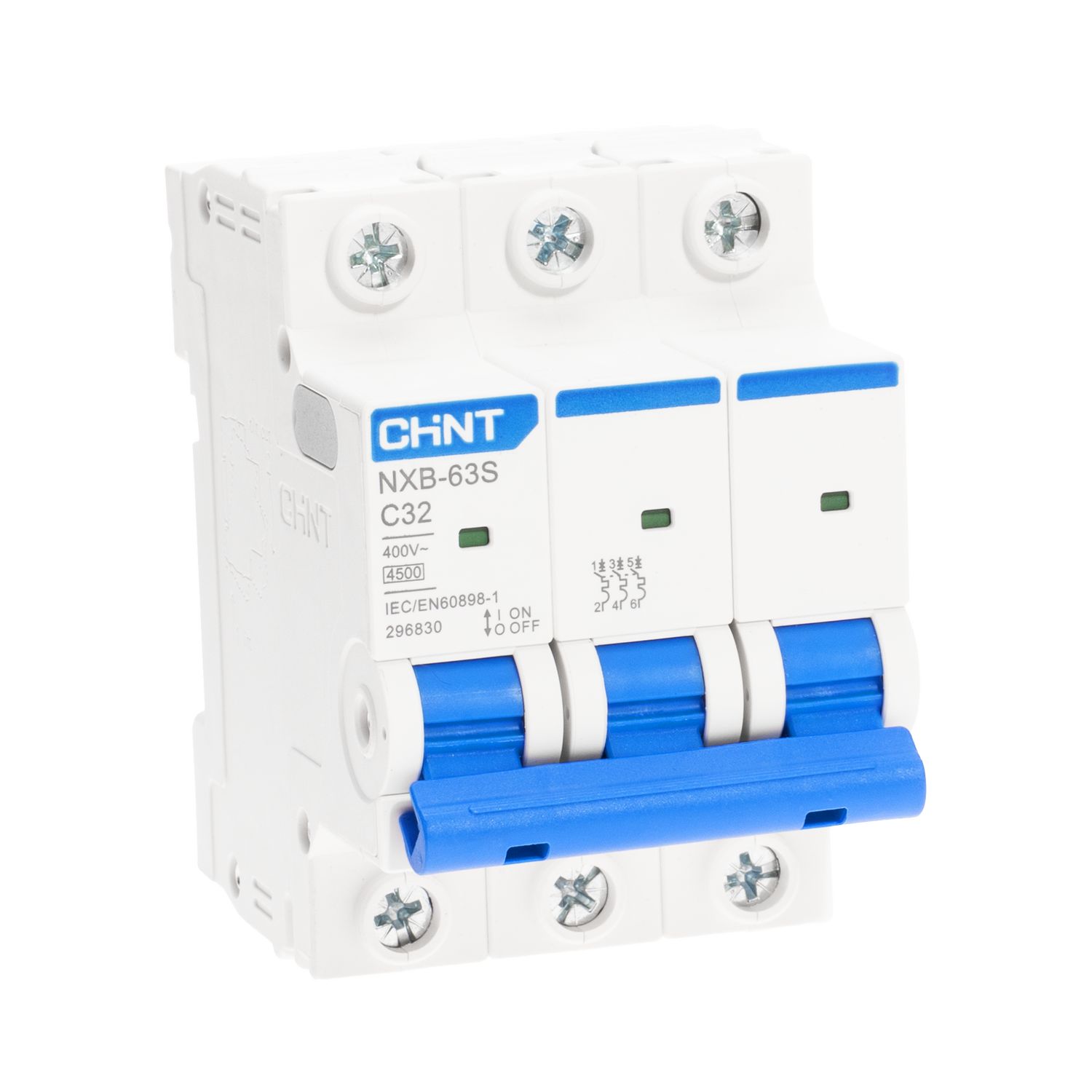 Изображение товара CHINT NXB-63S 3P 32A 4. 5kA C - модульный автомат
