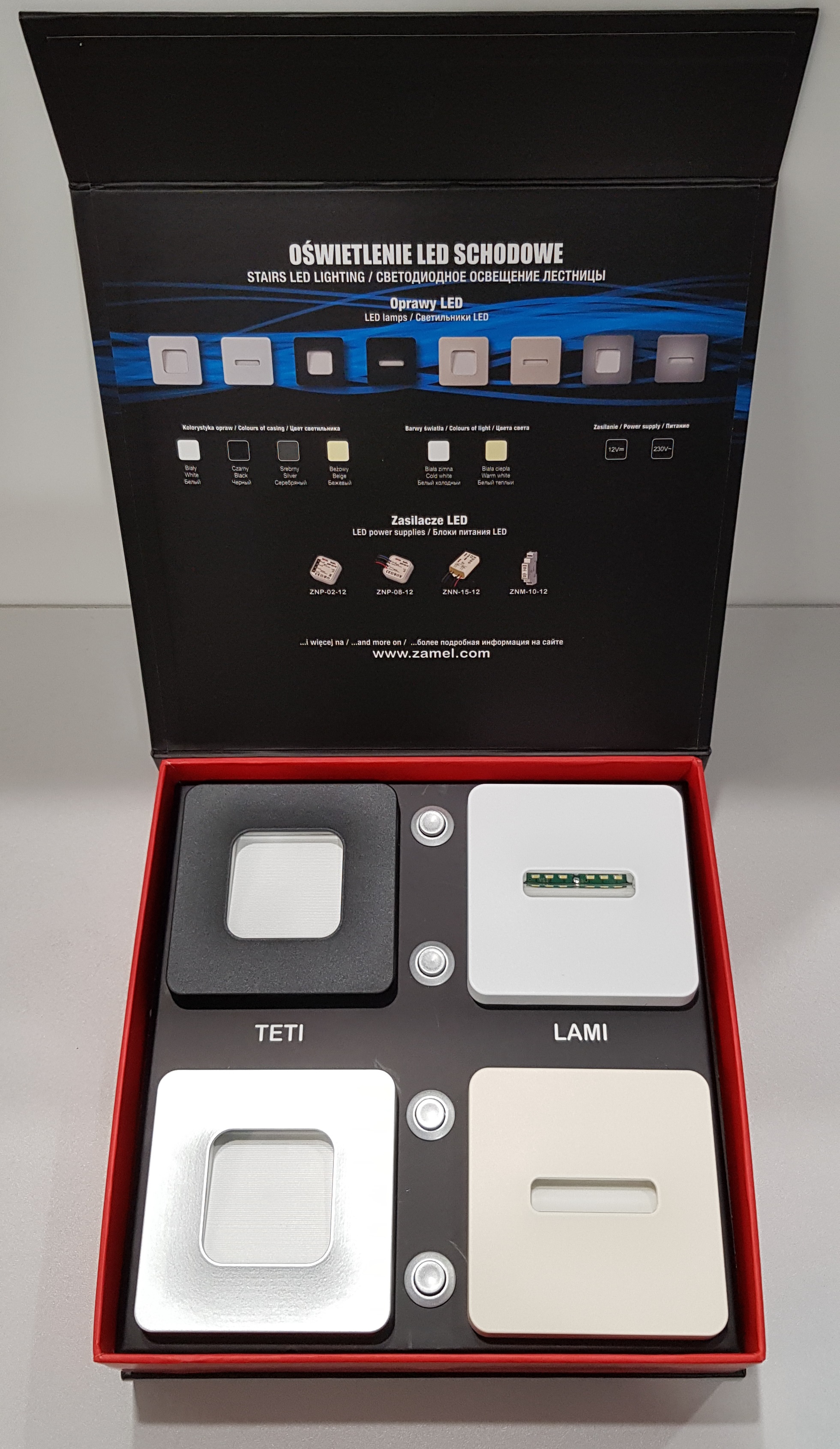 Изображение товара Zamel Демонстрационная коробка Ledix TETI и LAMI, питание от 8 батареек АА; 210х205х60